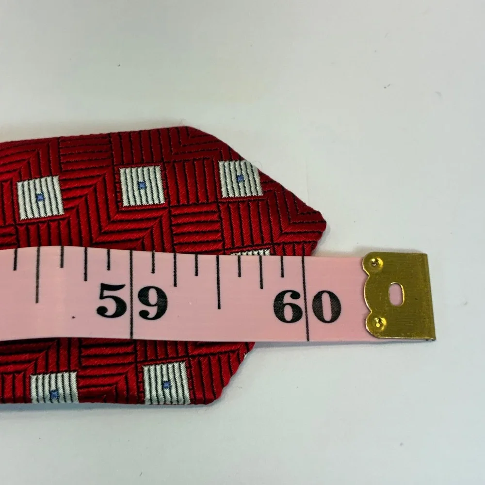 Robert Talbott Best of Class Red Geometric Silk Necktie Hand Sewn USA 3.75 Wide